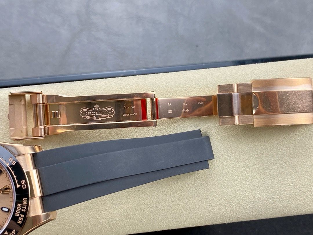 Clean Factory Rolex Daytona 116515LN-0018 40MM Rose Gold Rubber Strap Pink Dial