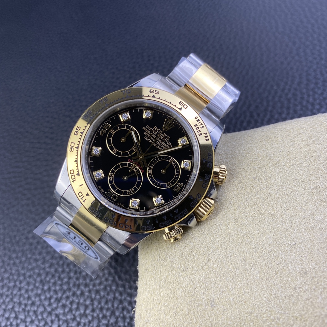 CLEAN Factory Rolex Daytona 116503 40MM Half Gold Black Dial