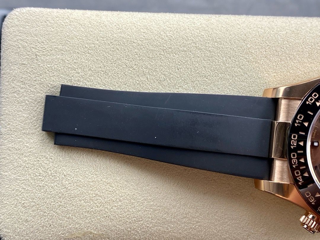 Clean Factory Rolex Daytona 116515LN-0015 40MM Rose Gold Rubber Strap Arabic Number Brown Dial