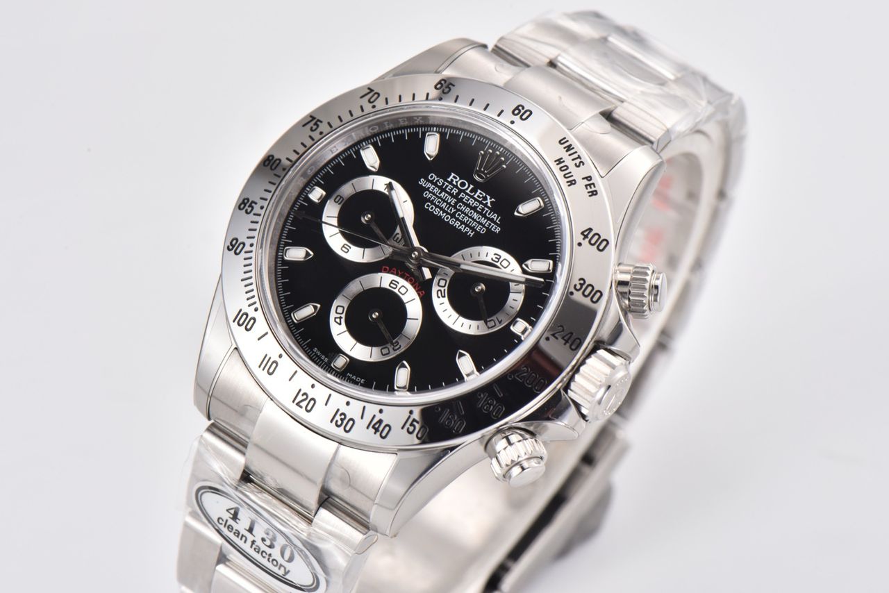 Clean Factory Rolex Daytona 116520 40MM Full 904L Black Dial