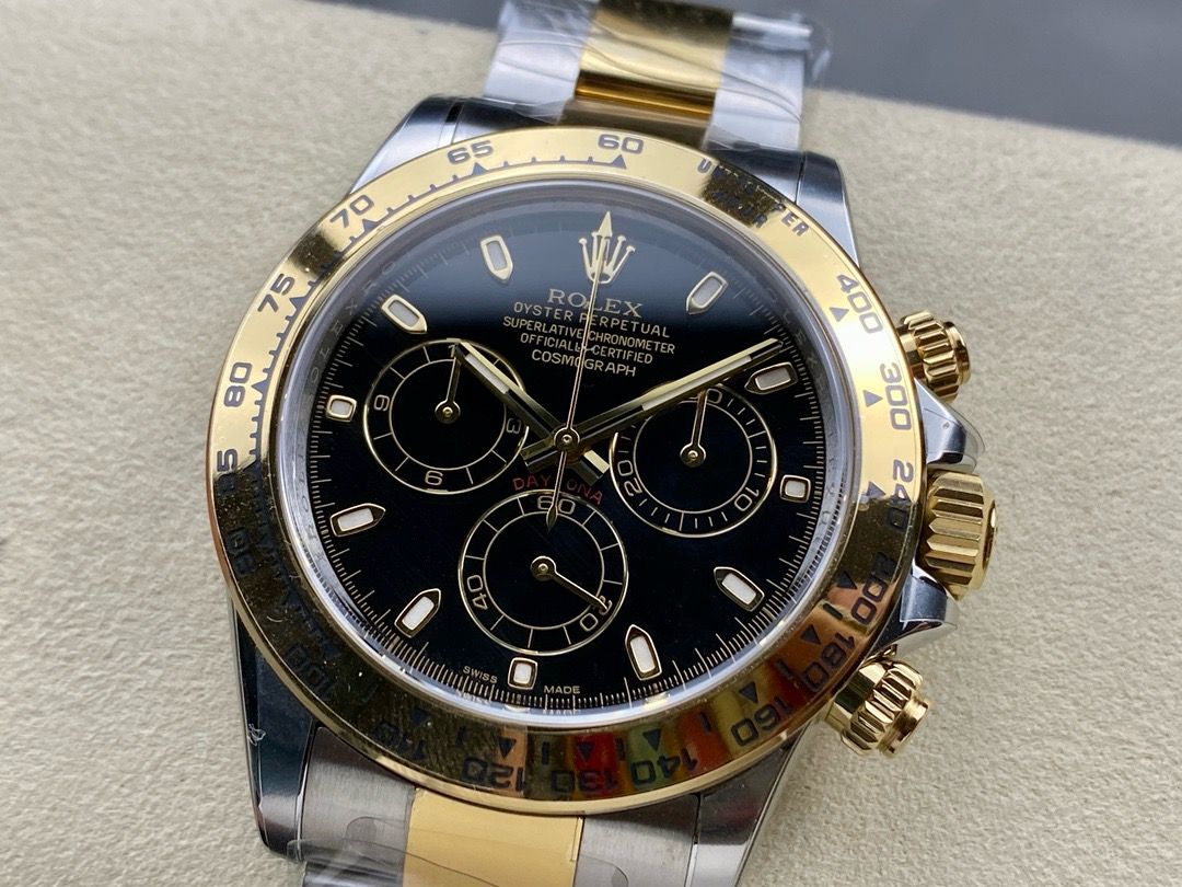 Clean Factory Rolex Daytona 116503-0004 40MM Half Gold Black Dial