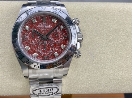 CLEAN Factory Rolex Daytona 116509G 40MM Full White Gold Diamond Red Dial