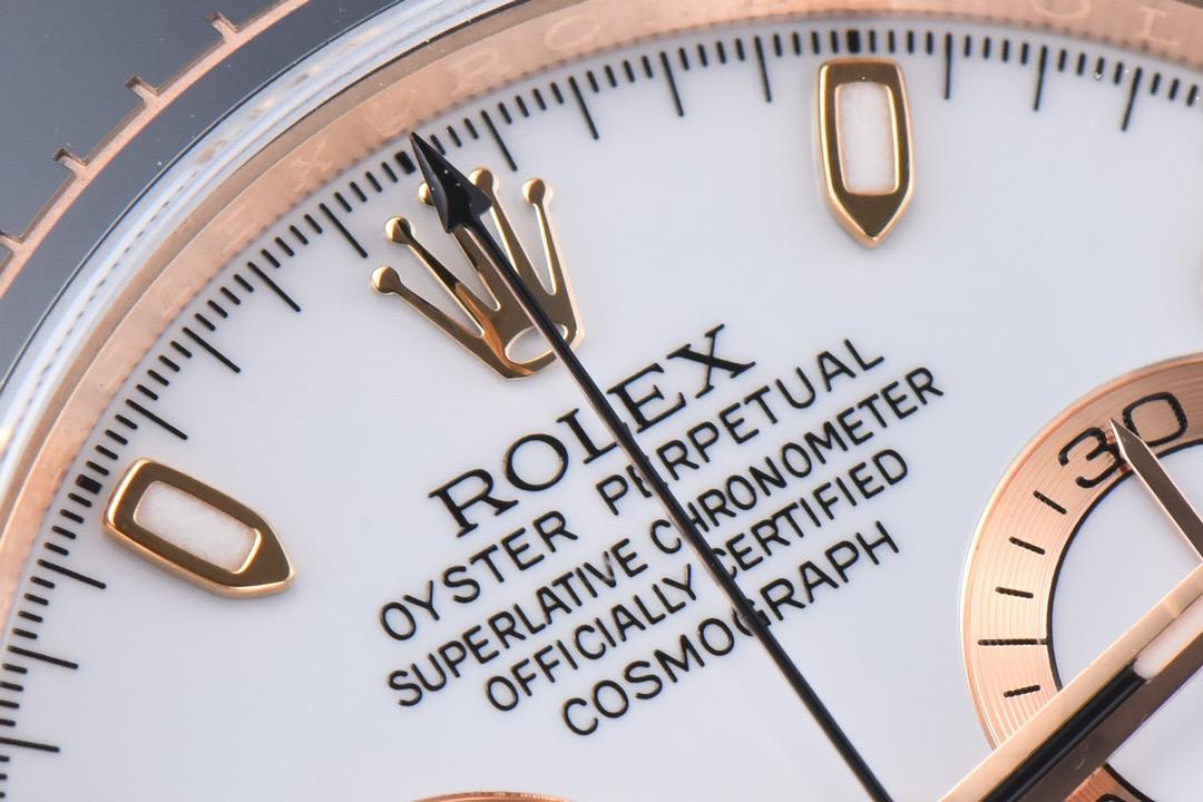 Clean Factory Rolex Daytona 116515LN 40MM Rose Gold Rubber Strap White Dial