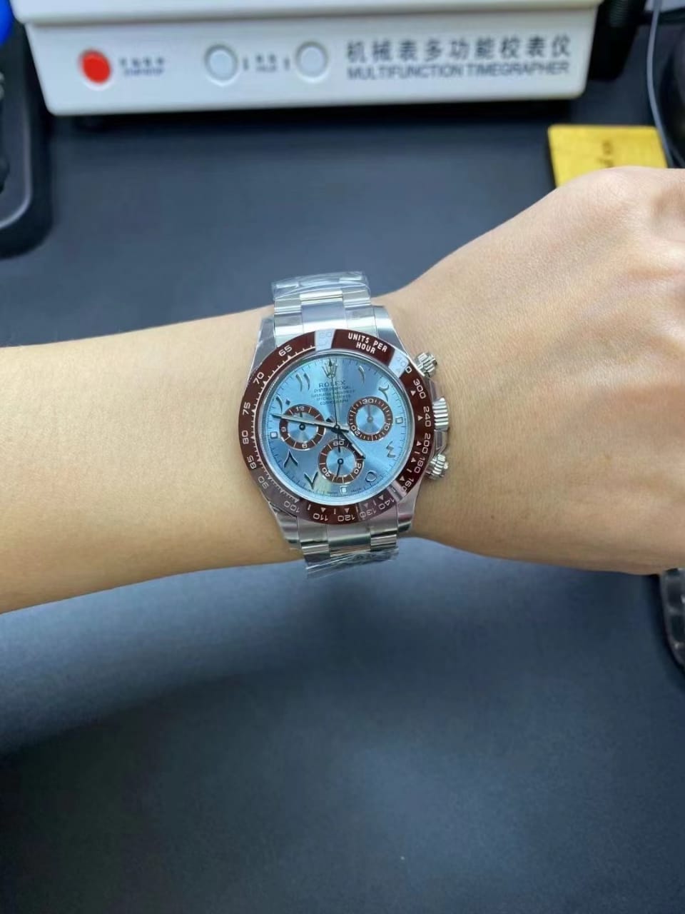 Clean Factory Rolex Daytona 116506-0004 40MM Full Platinum Arabic Number Ice Blue Dial