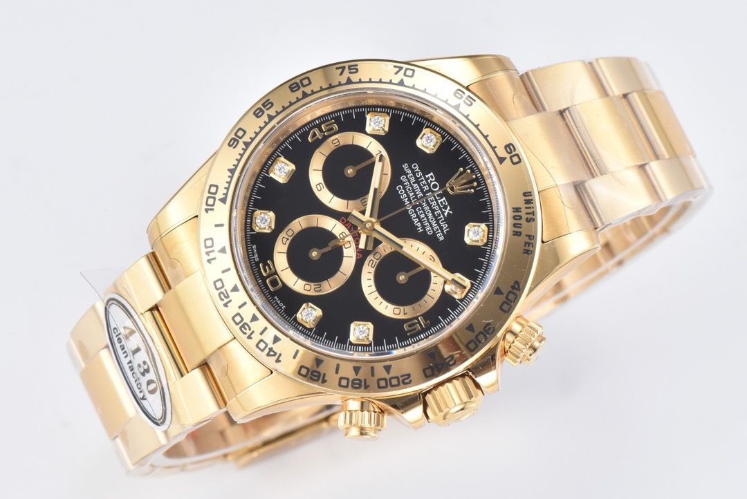 Clean Factory Rolex Daytona 116508 40MM Full Yellow Gold Diamond Mop Black Dial