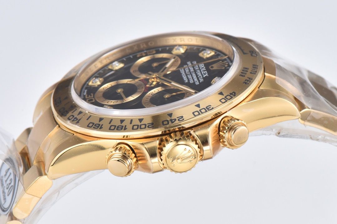 Clean Factory Rolex Daytona 116508 40MM Full Yellow Gold Diamond Mop Black Dial