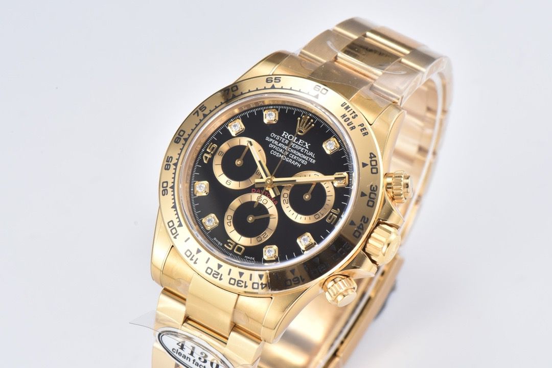 Clean Factory Rolex Daytona 116508 40MM Full Yellow Gold Diamond Mop Black Dial