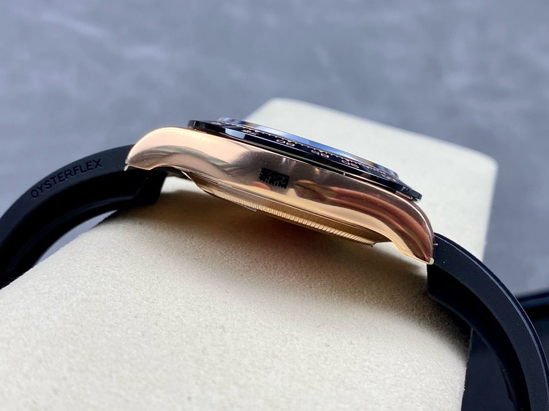 Clean Factory Rolex Daytona 116515LN-0015 40MM Rose Gold Rubber Strap Arabic Number Brown Dial