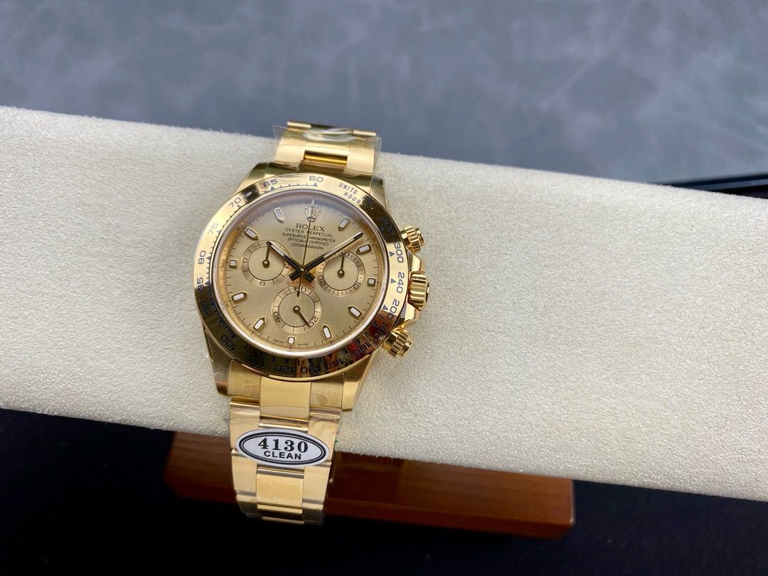 Clean Factory Rolex Daytona 116508-0003 40mm Full Gold, Champagne Dial