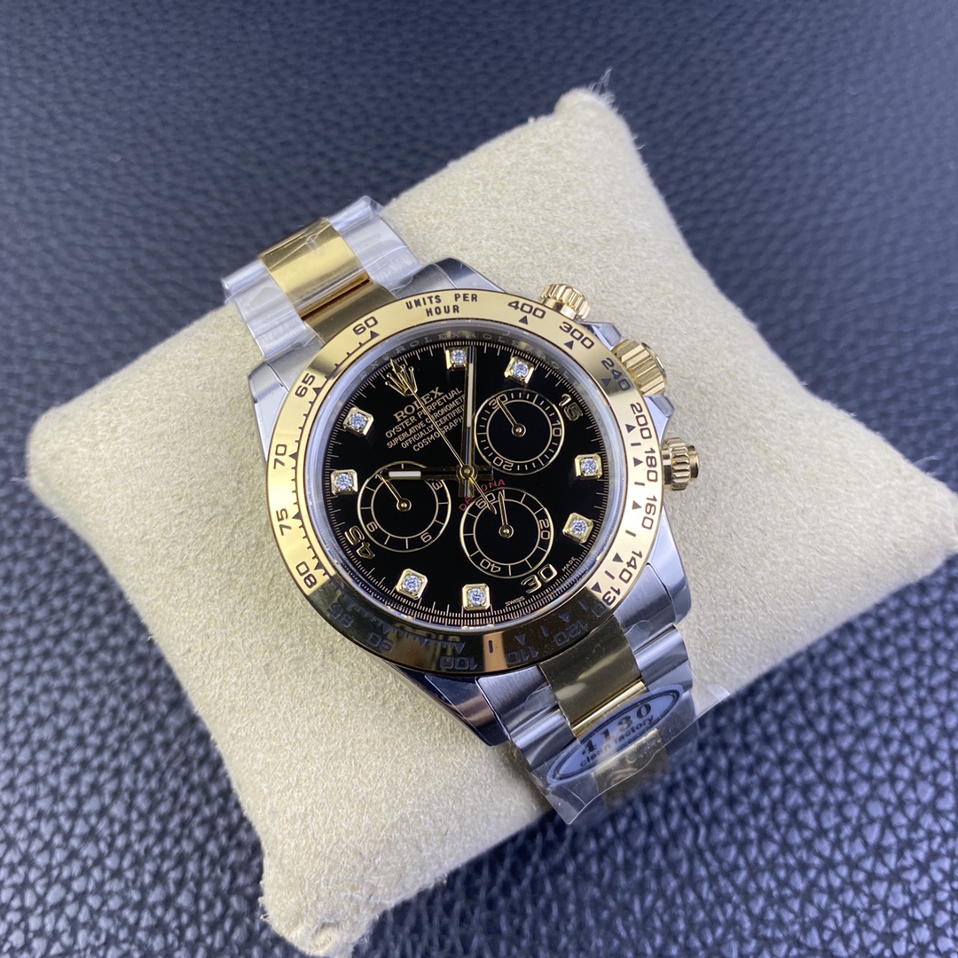 CLEAN Factory Rolex Daytona 116503 40MM Half Gold Black Dial
