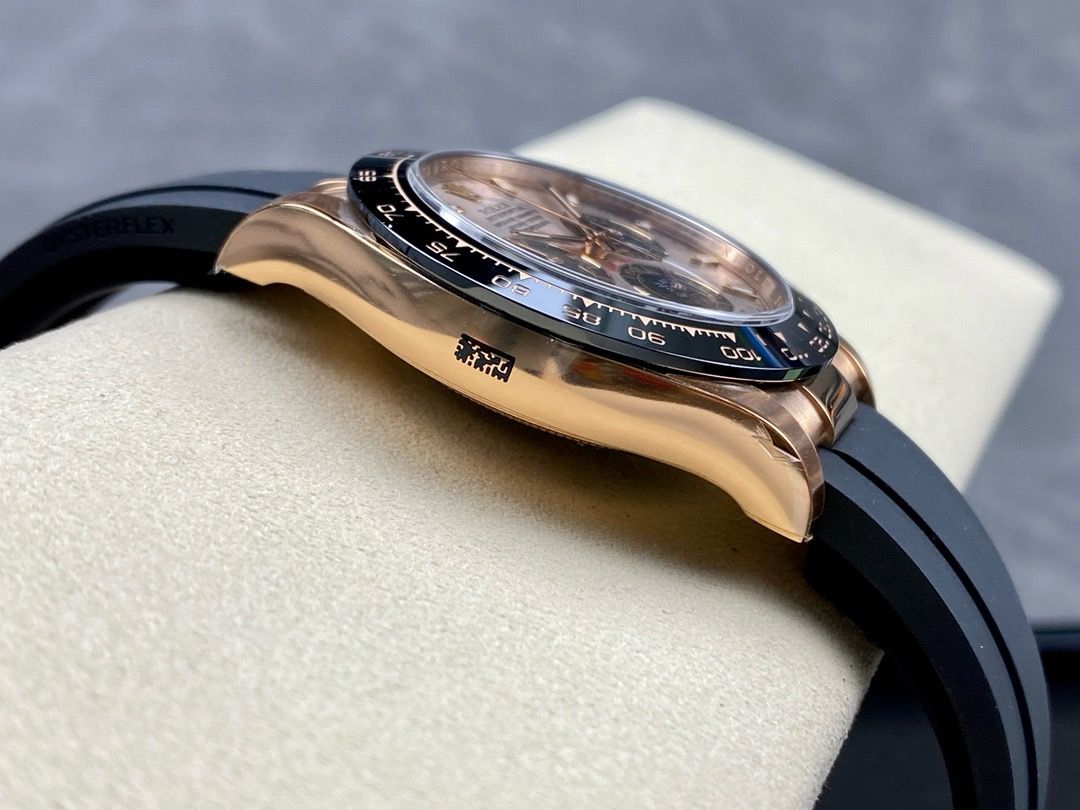 Clean Factory Rolex Daytona 116515LN-0059 40MM Rose Gold Rubber Strap Pink Dial