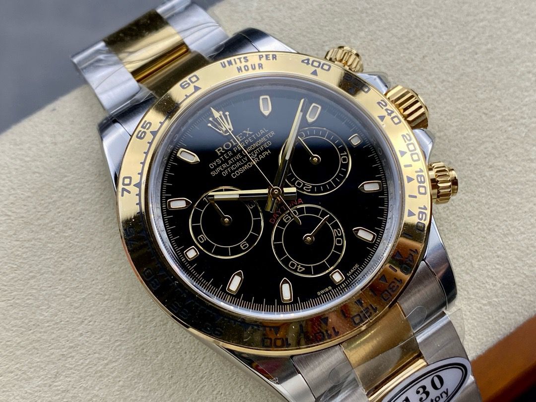 Clean Factory Rolex Daytona 116503-0004 40MM Half Gold Black Dial