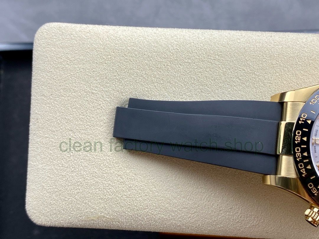 Clean Factory Rolex Daytona 116518LN-0041 40MM Yellow Gold Rubber Strap White Dial