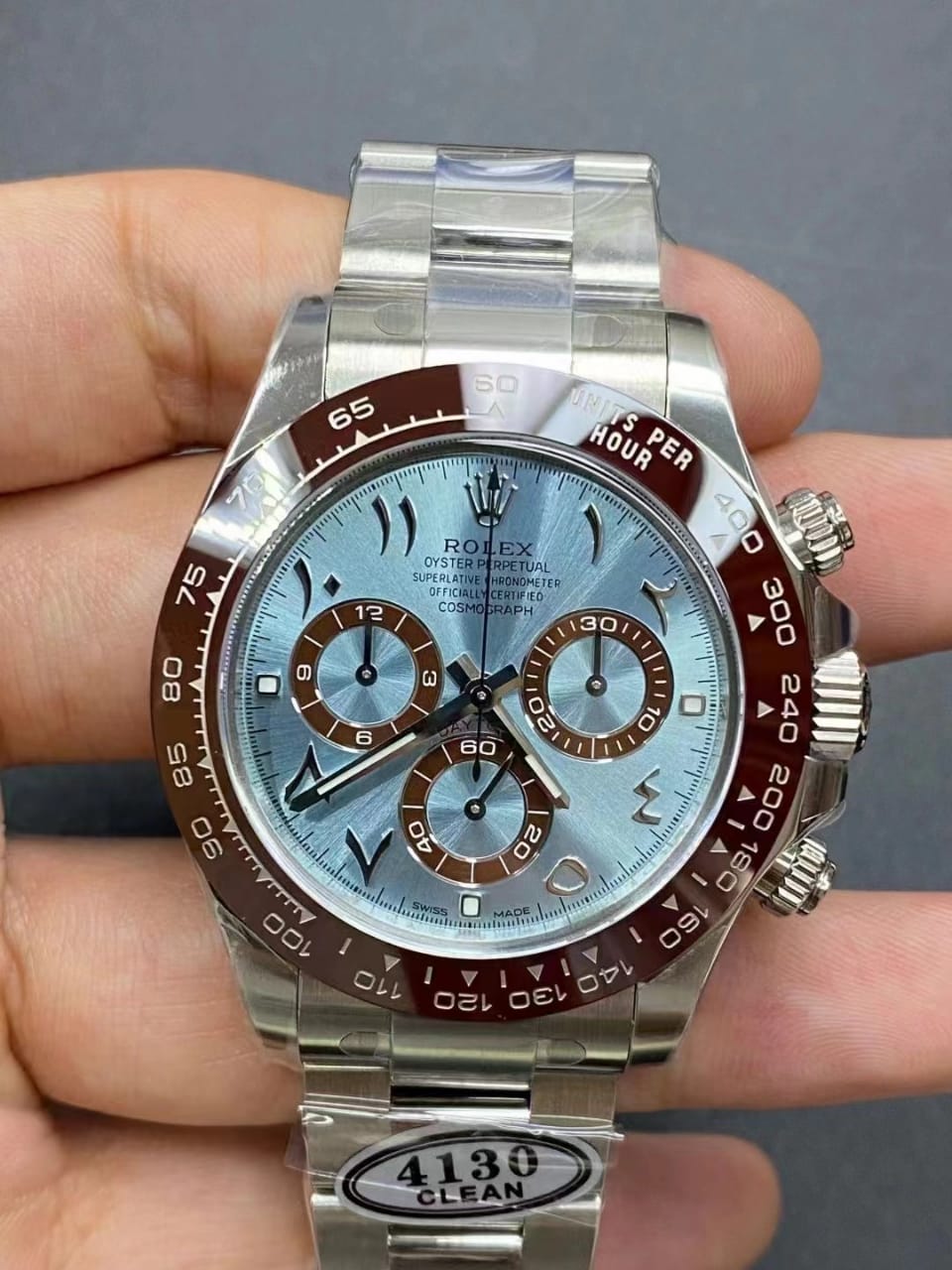 Clean Factory Rolex Daytona 116506-0004 40MM Full Platinum Arabic Number Ice Blue Dial