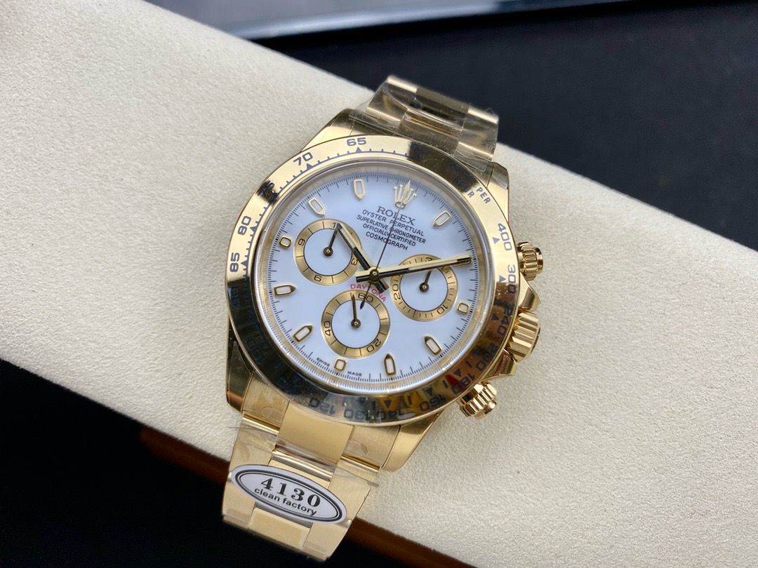 Clean Factory Rolex Daytona 116508-0001 40MM Full Yellow Gold White Dial