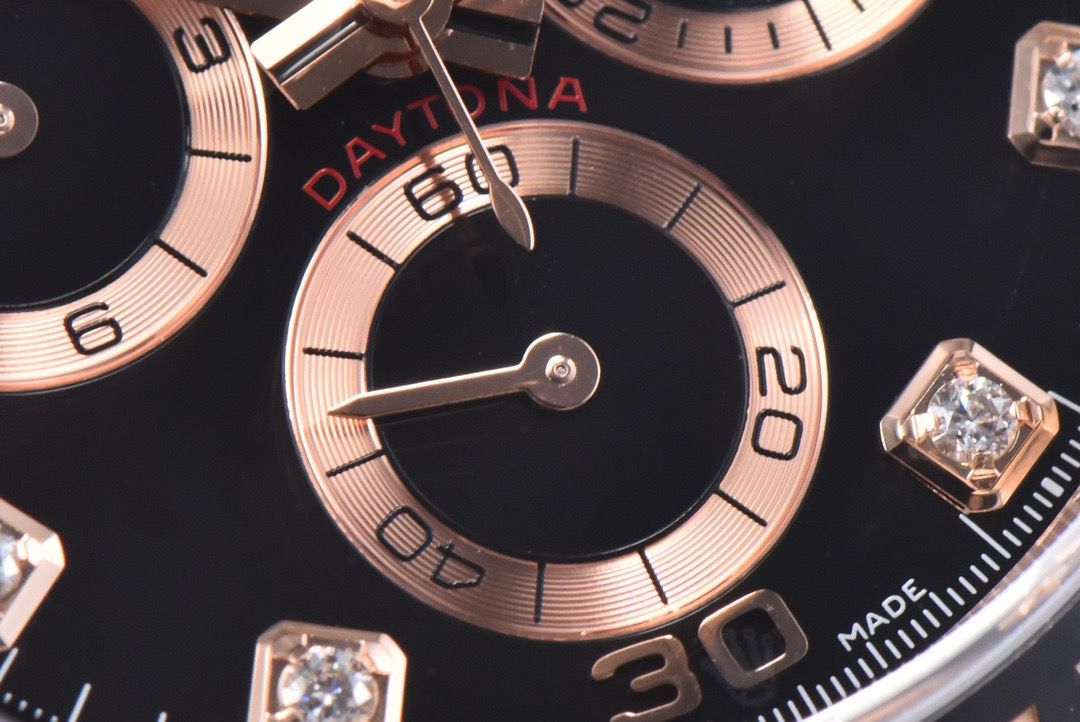 Clean Factory Rolex Daytona 116505 40MM Full Rose Gold Diamond Mop Black Dial