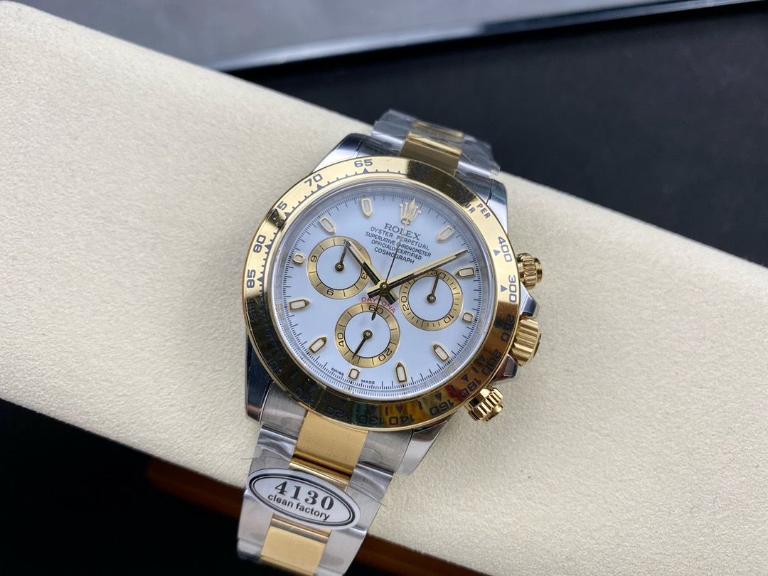 Clean Factory Rolex Daytona 116503-0001 40MM Half Gold White Dial