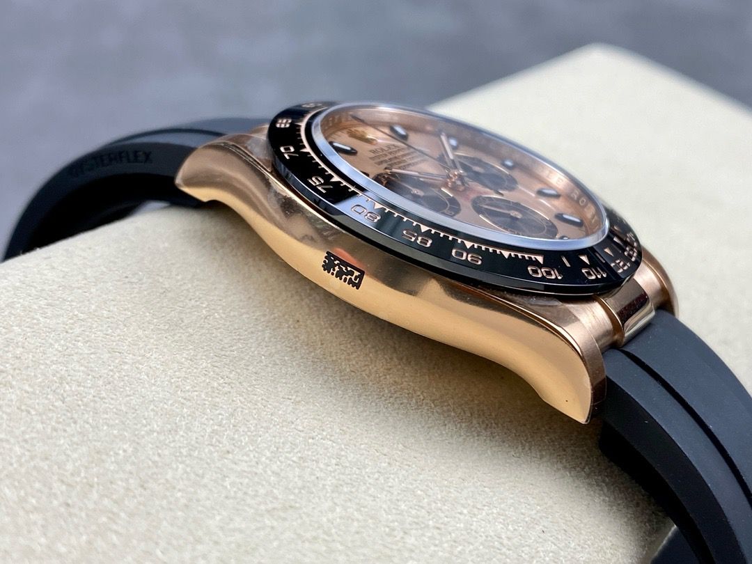 Clean Factory Rolex Daytona 116515LN-0018 40MM Rose Gold Rubber Strap Pink Dial