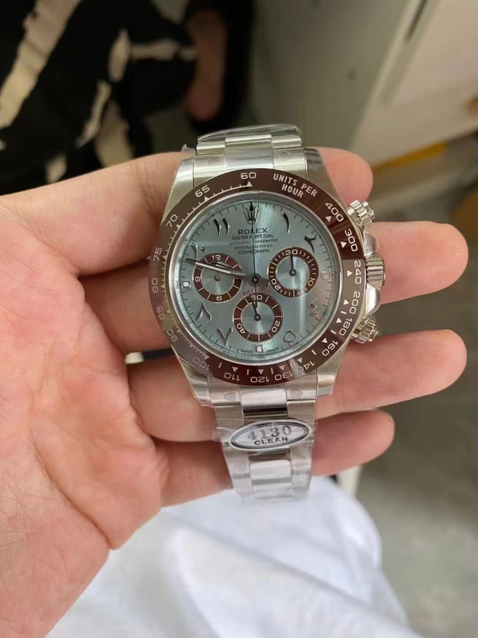 Clean Factory Rolex Daytona 116506-0004 40MM Full Platinum Arabic Number Ice Blue Dial