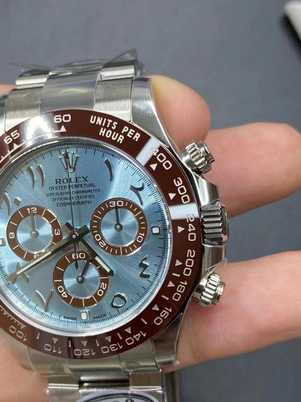 Clean Factory Rolex Daytona 116506-0004 40MM Full Platinum Arabic Number Ice Blue Dial