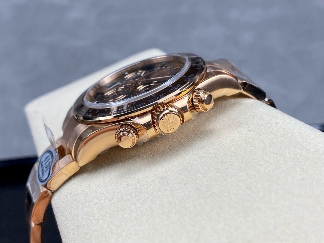 Clean Factory Rolex Daytona 116505-0011 40MM Full Rose Gold Arabic Number Brown Dial