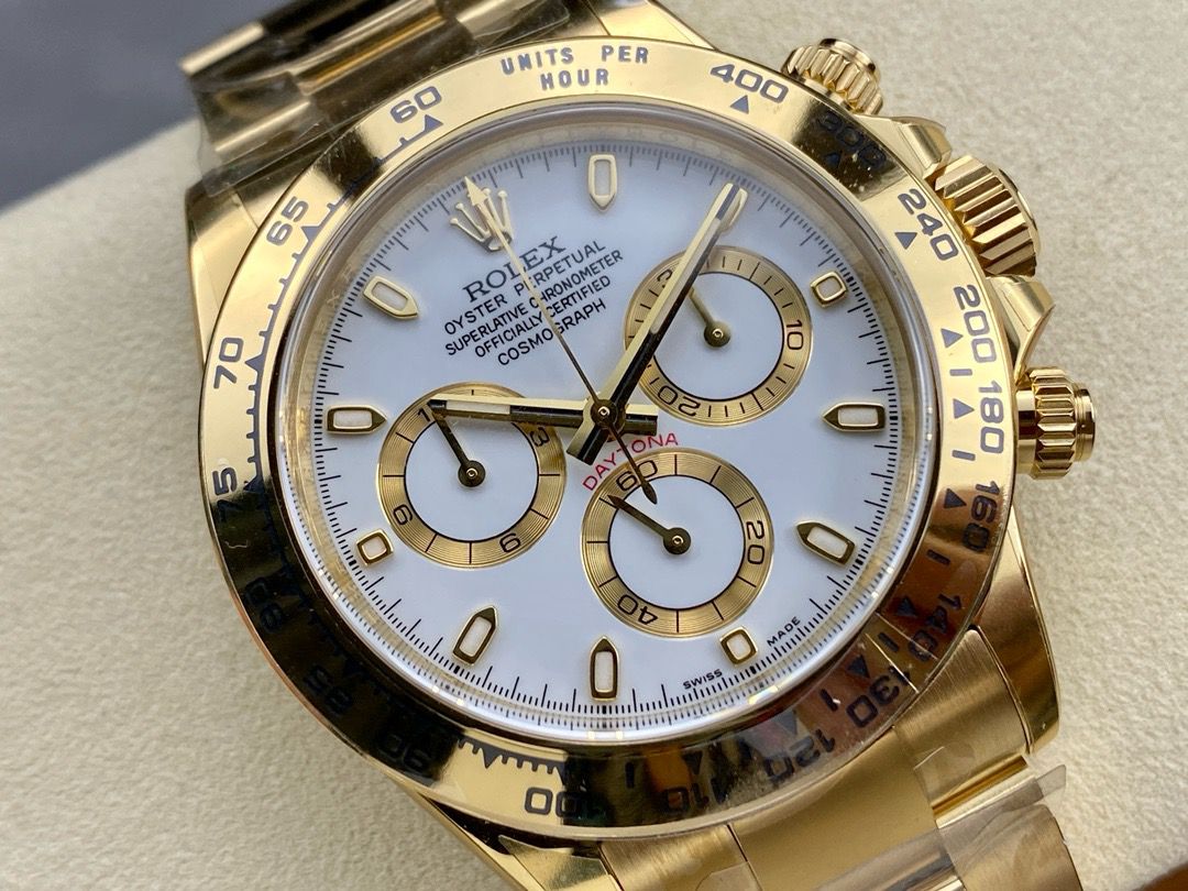 Clean Factory Rolex Daytona 116508-0001 40MM Full Yellow Gold White Dial