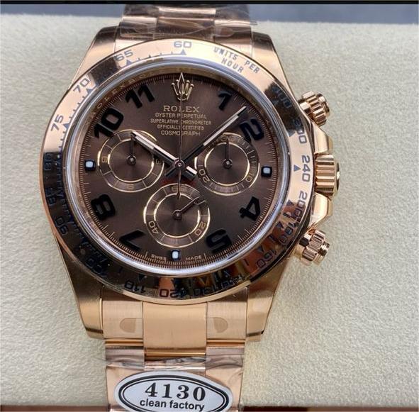Clean Factory Rolex Daytona 116505-0011 40MM Full Rose Gold Arabic Number Brown Dial