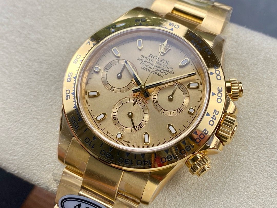 Clean Factory Rolex Daytona 116508-0003 40mm Full Gold, Champagne Dial