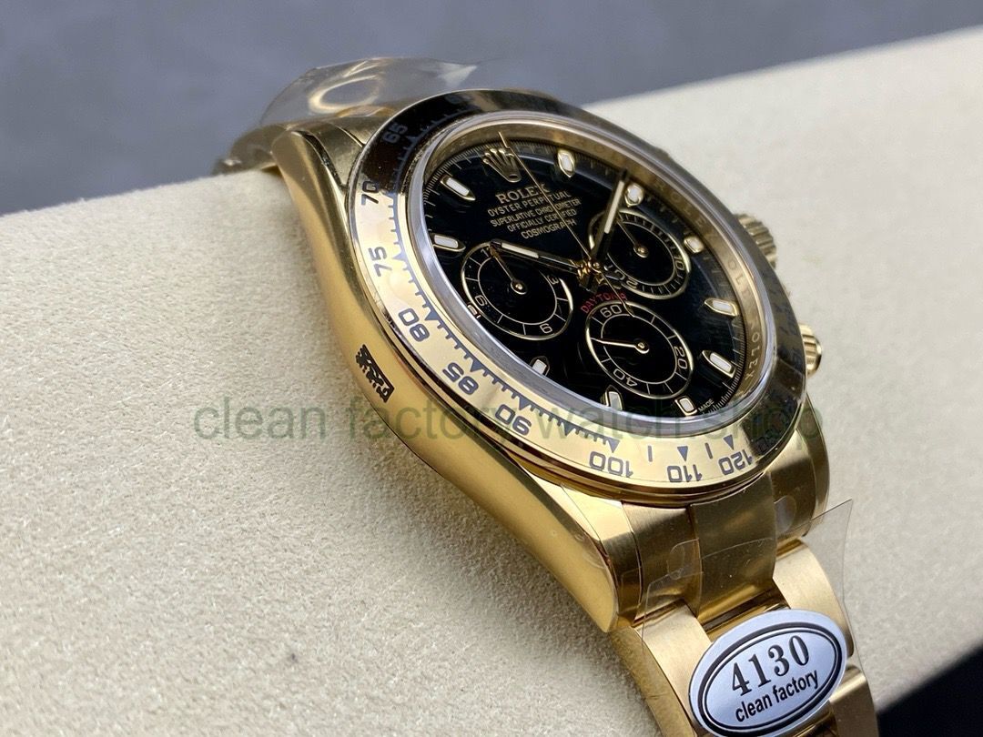 Clean Factory Rolex Daytona 116508-0004 40MM Full Yellow Gold Black Dial
