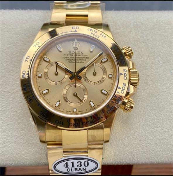 Clean Factory Rolex Daytona 116508-0003 40mm Full Gold, Champagne Dial