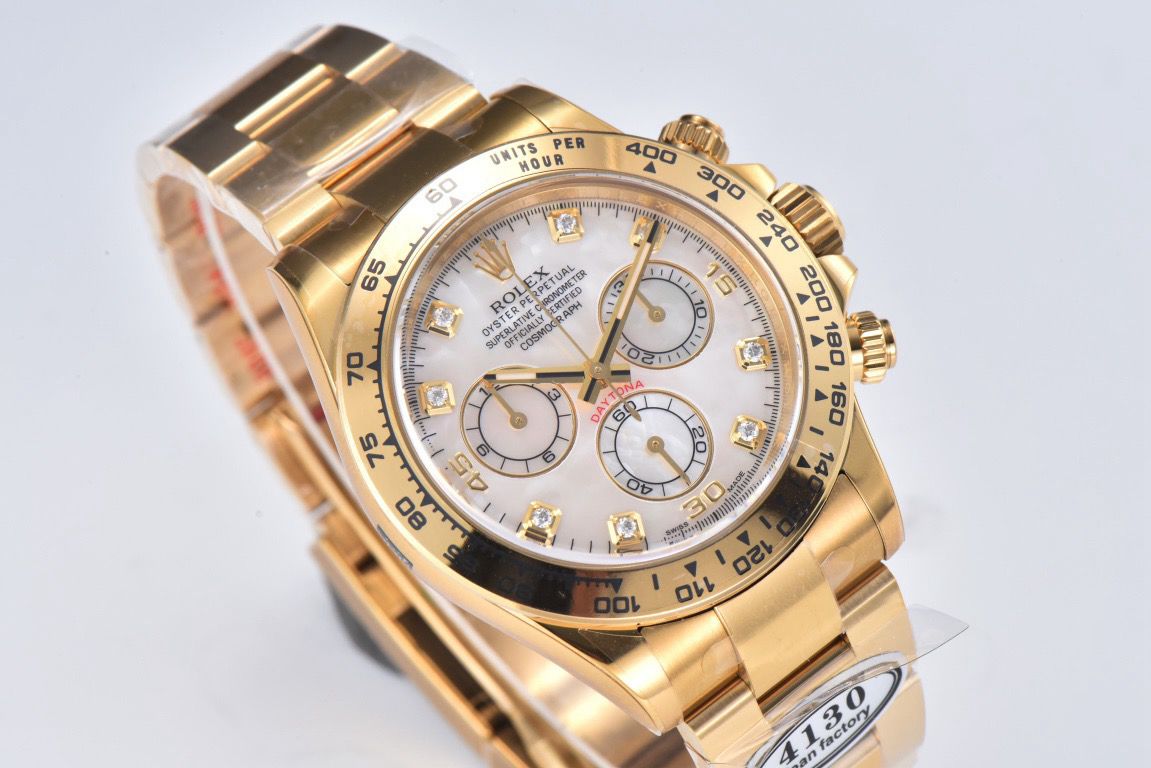 Clean Factory Rolex Daytona 116508 40MM Full Yellow Gold Diamond Mop Mother Of Pearl Dial