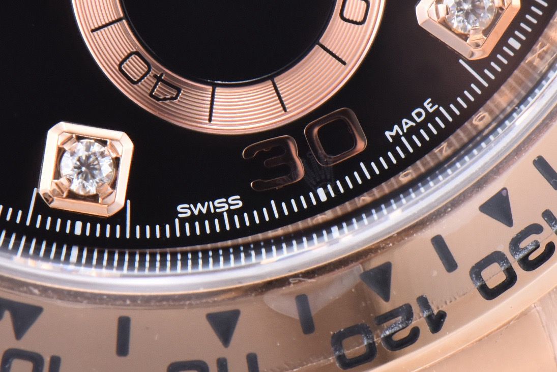 Clean Factory Rolex Daytona 116505 40MM Full Rose Gold Diamond Mop Black Dial