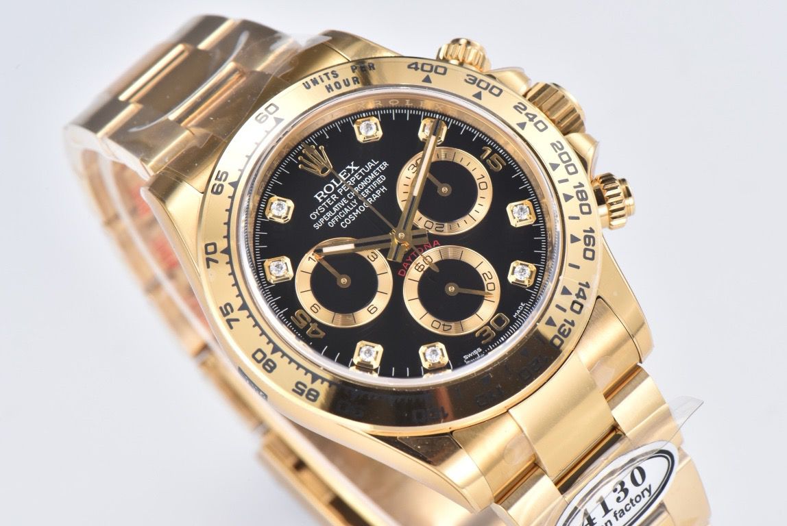 Clean Factory Rolex Daytona 116508 40MM Full Yellow Gold Diamond Mop Black Dial