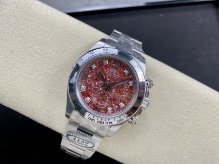 CLEAN Factory Rolex Daytona 116509G 40MM Full White Gold Diamond Red Dial