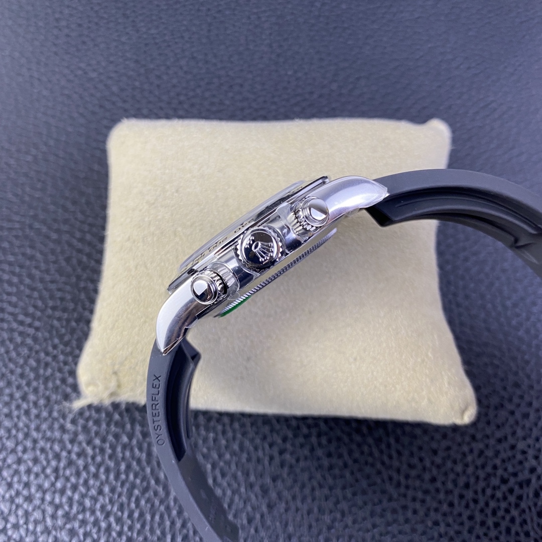 CLEAN Factory Rolex Daytona 116519LN 40MM White Gold Rubber Strap Arab Number Racing Black Dial