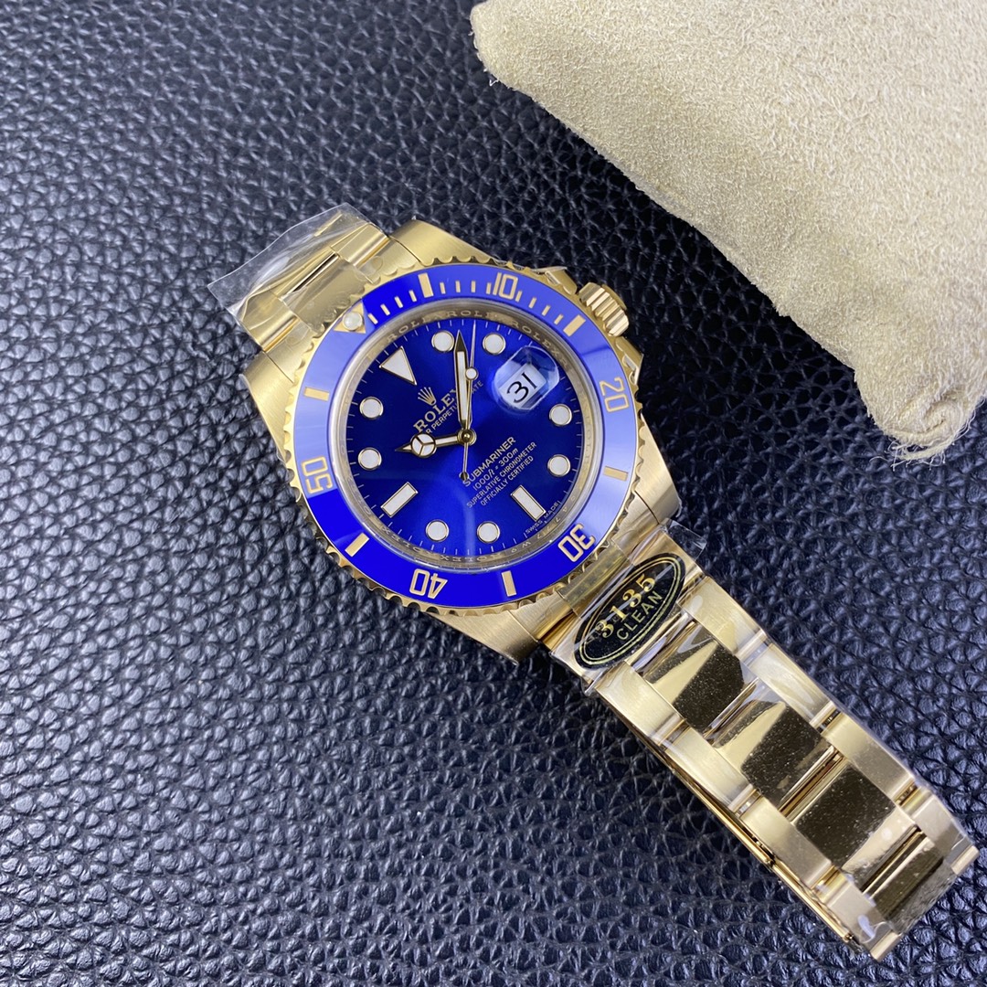 Clean Factory Rolex Submariner Date 126618LB-0002 41mm Full Yellow Gold Blue Dial