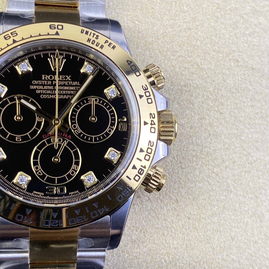 CLEAN Factory Rolex Daytona 116503 40MM Half Gold Black Dial