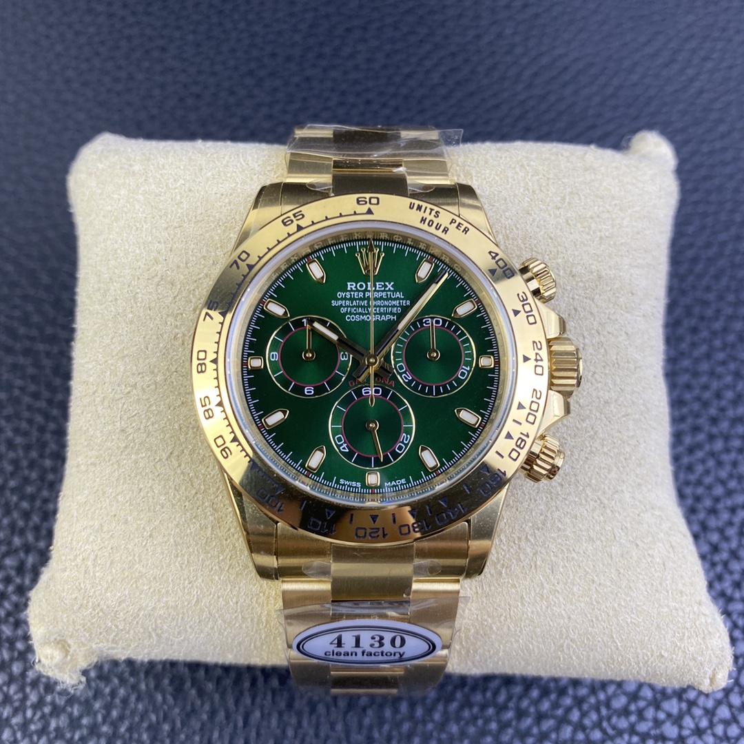 CLEAN Factory Rolex Daytona 116508-0013 40MM Full Gold Green Dial