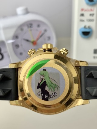 CLEAN Factory Rolex Daytona 116518LN 40MM Yellow Gold Rubber Strap Black Dial