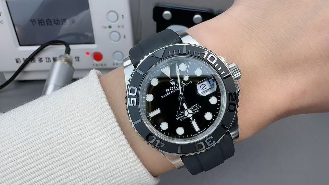 Clean Factory Rolex Yacht-Master 226659-0002 42mm White Gold Rubber Strap Black Dial