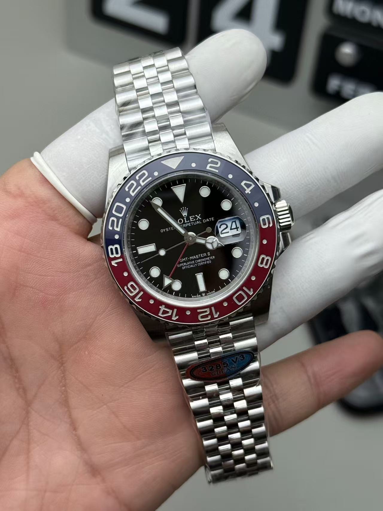 Clean Factory Rolex Pepsi GMT-MASTER II 126710BLRO-0001 40mm Full 904L Black Dial Jubilee