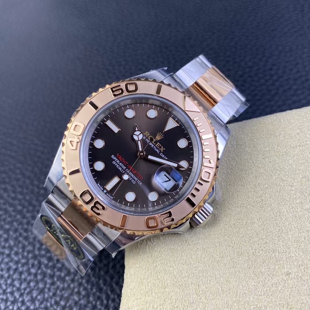 Clean Factory Rolex Yacht-Master 126621-0001 40mm Half Rose Gold Brown Dial