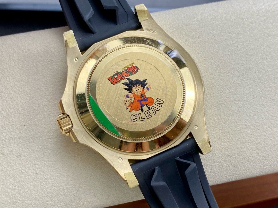 Clean Factory Rolex Yacht-Master 226658-0001 42mm Yellow Gold Rubber Strap Black Dial