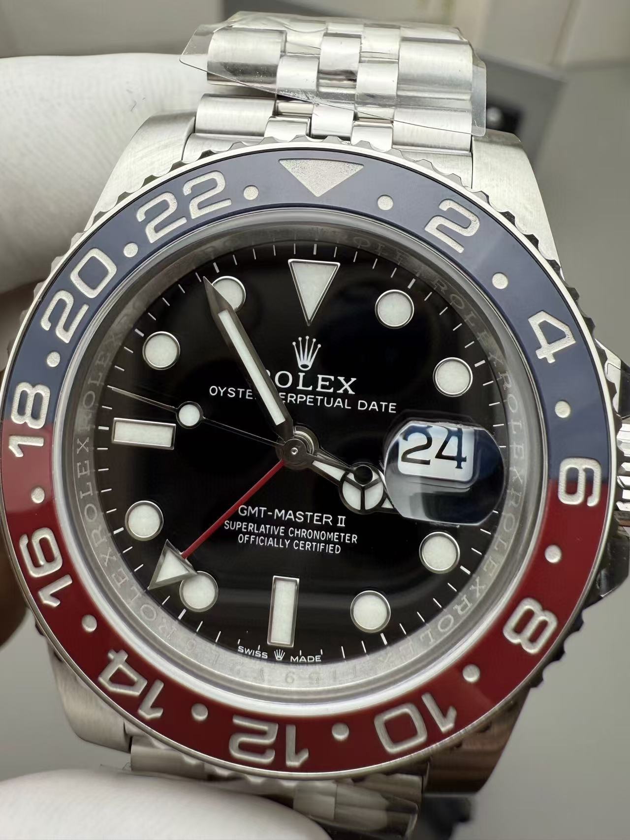 Clean Factory Rolex Pepsi GMT-MASTER II 126710BLRO-0001 40mm Full 904L Black Dial Jubilee