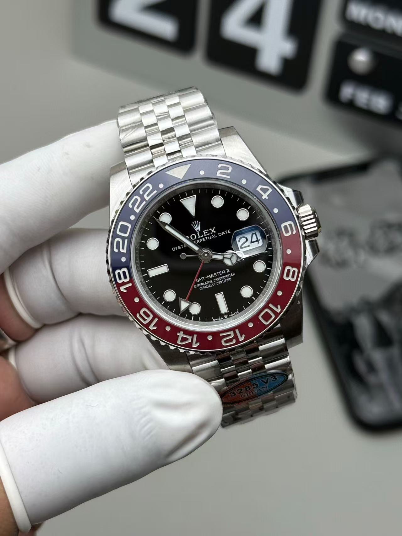 Clean Factory Rolex Pepsi GMT-MASTER II 126710BLRO-0001 40mm Full 904L Black Dial Jubilee