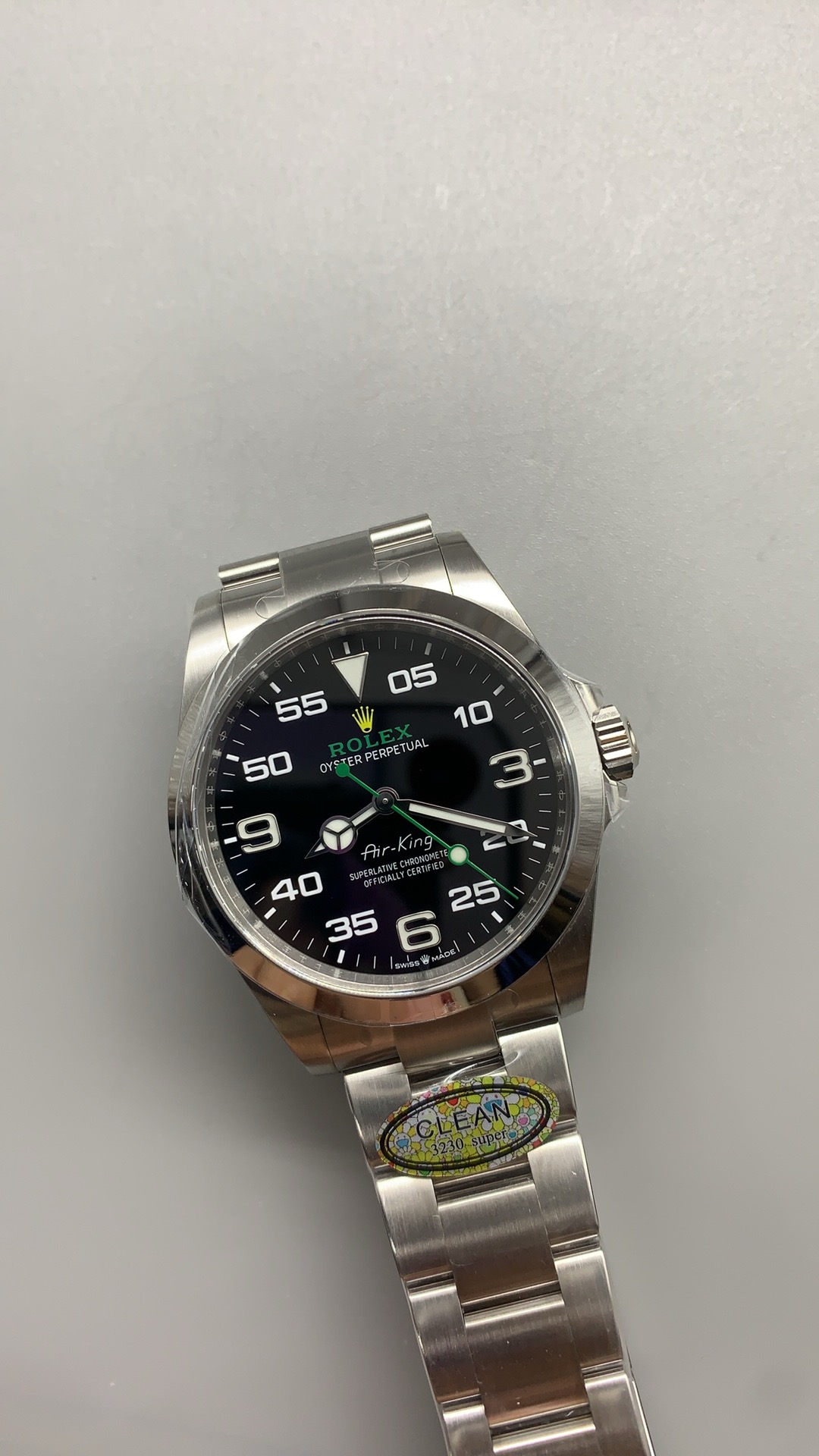 Air-King 126900 Clean 1:1 Best Edition 904L Steel Black Dial on SS Bracelet VR3230