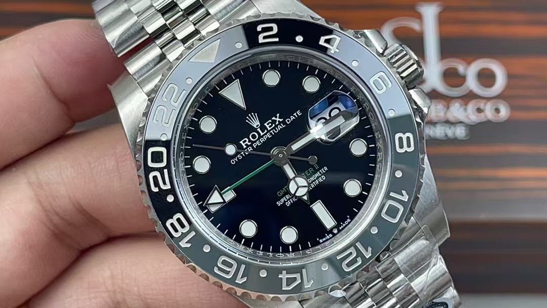 Clean Factory Rolex GMT-Master II 126710GRNR-0003 40mm Full 904L Black Dial Jubilee