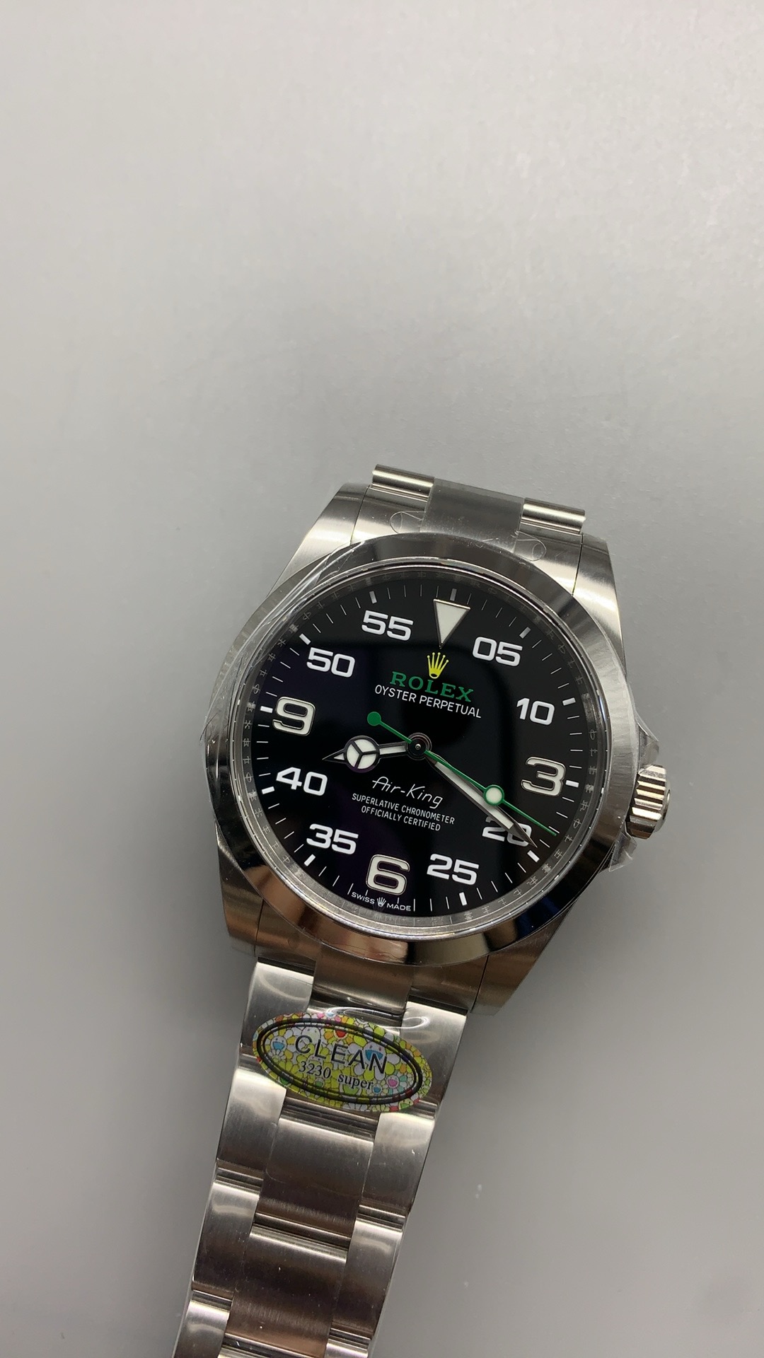 Air-King 126900 Clean 1:1 Best Edition 904L Steel Black Dial on SS Bracelet VR3230