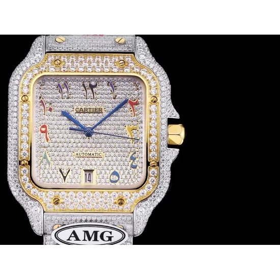 Cartier Santos series full diamond and half diamond