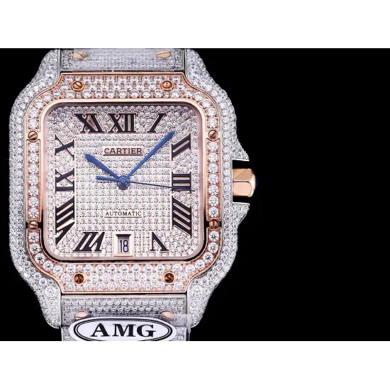 Cartier Santos series full diamond and half diamond